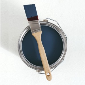 V&CO Premium Innenfarbe Schieferblau, 2,5l Dose mit Pinsel. Matte Wandfarbe.