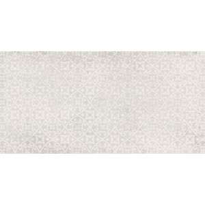 Cersanit Wandfliese Trako, grau-matte Steingutfliese mit floralem Muster, 29,8x59,8 cm.