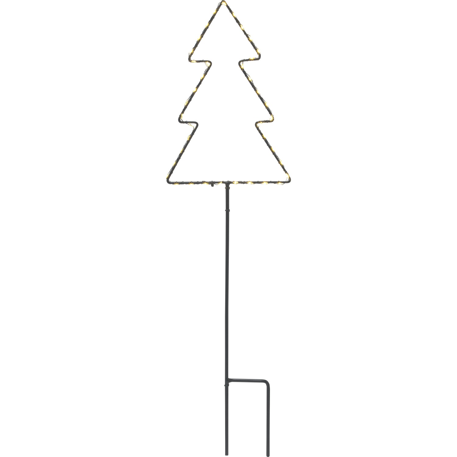 Gartenstecker Tanne, 60cm, mit warmweißen LEDs für weihnachtliche Deko im Außenbereich.