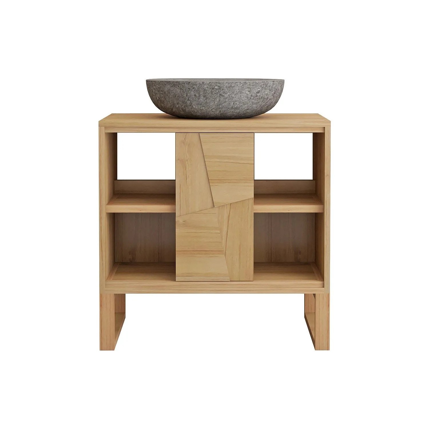 Vente-unique Einzelwaschtisch Mataram Naturfarben Hell 80 cm