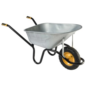 Haemmerlin Schubkarre Aktiv Premium, 110 l, verzinkte Mulde, Luftrad, für Bau und Garten.