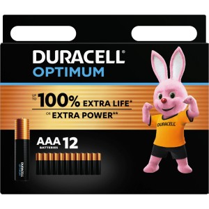 Duracell Optimum AAA Micro Batterien, 12er-Pack. Alkaline-Batterien mit extra Power.