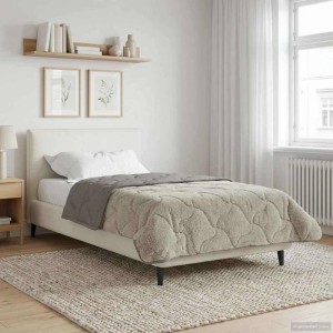 vidaXL Winterbettdecke Gepolstert Hellgrau 140 x 220 cm 42026319