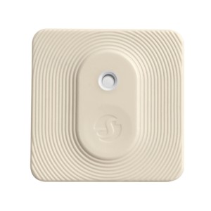 Shelly Blu H&T Temperatur-Sensor in Hellbeige für Hausautomation.
