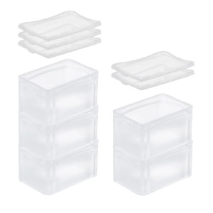 SuperSparSet: 5 transparente Eurobehälter BasicLine mit Deckel, 17x20x30cm, 7,2 Liter Euroboxen.
