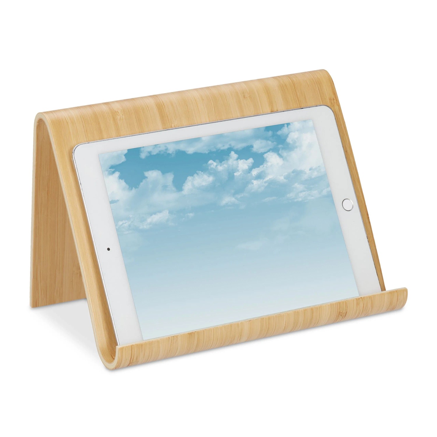 Relaxdays Tabletständer Holz Natur Einhängbar 17 cm x 26 cm x 15,5 cm 330 g