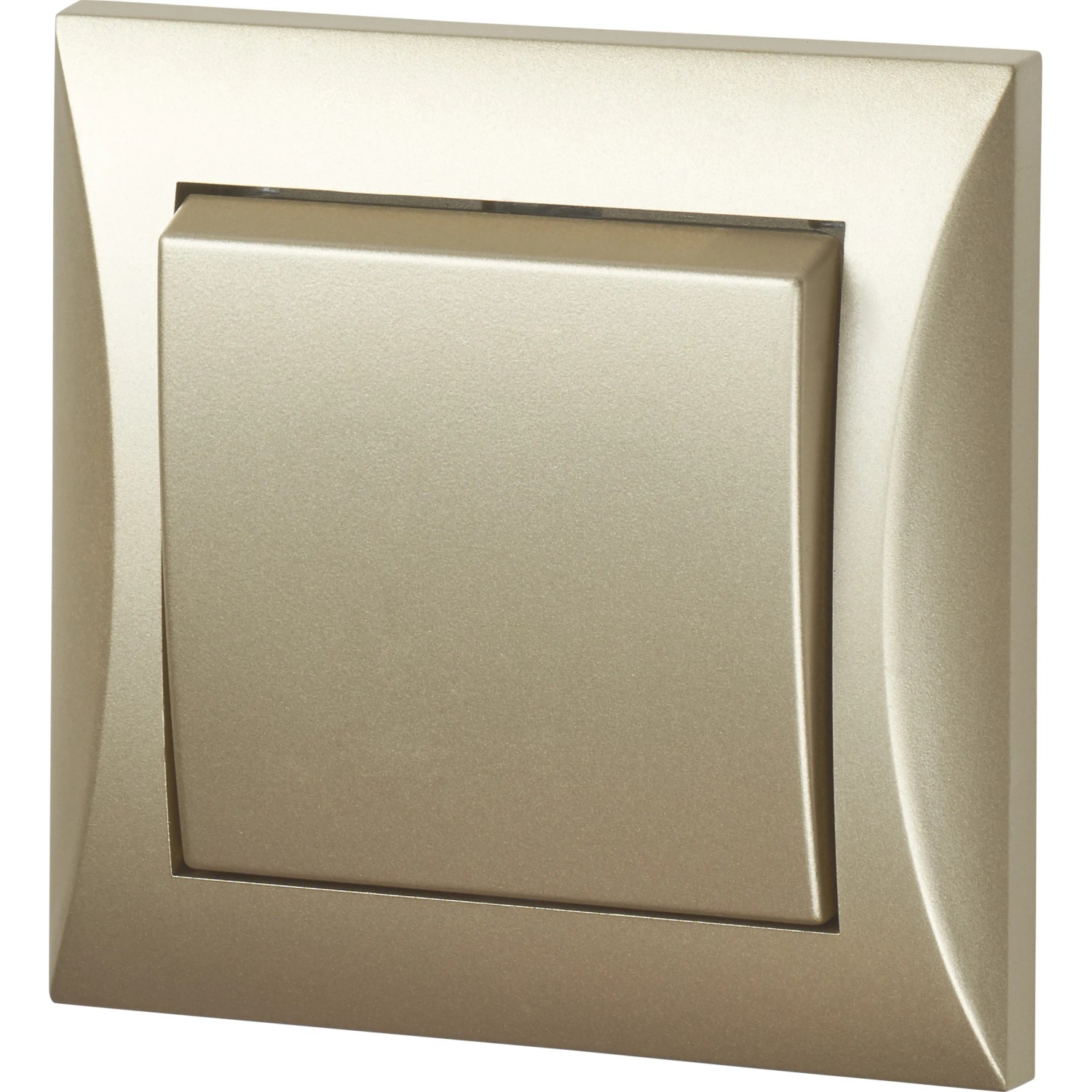 OBI Auswechselschalter in Metallic Champagne mit Rahmen für die Unterputzmontage.