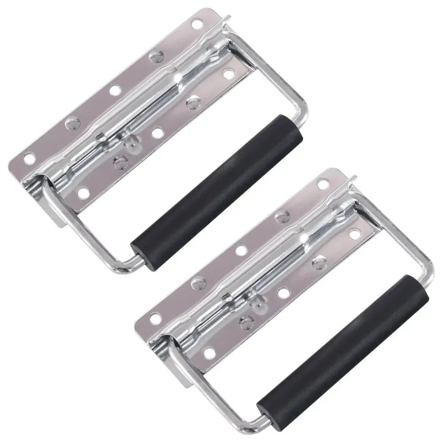 HMF 14990-09 Klappgriff für Kisten 2er Set Gefedert 125 x 4 cm Silber Verzinkt