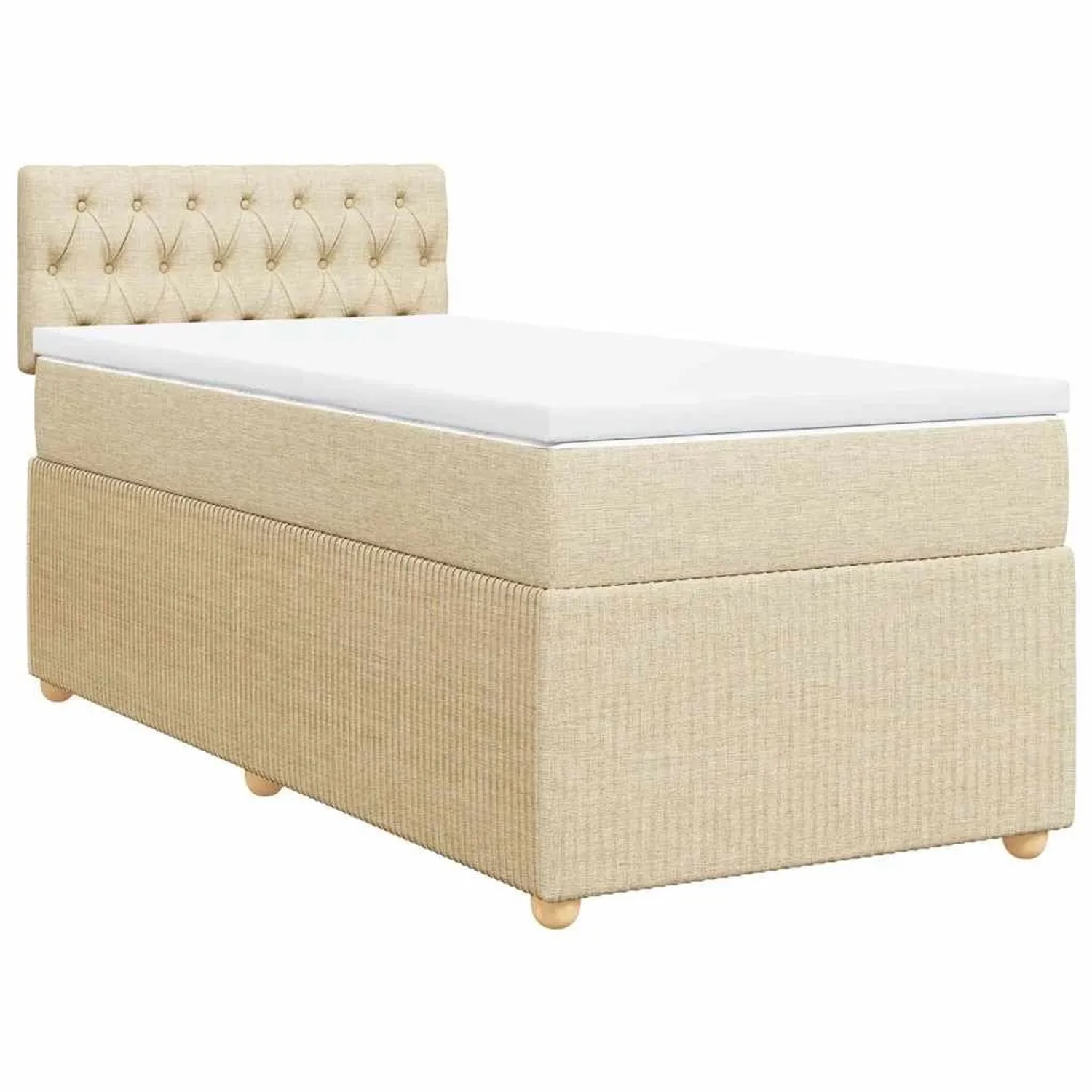 vidaXL Boxspringbett mit Matratze Creme 90x190 cm Stoff 3289623 günstig online kaufen