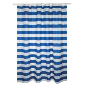 MSV Duschvorhang Brighton, blau-weiß gestreift, 180x200 cm, aus Polyester.