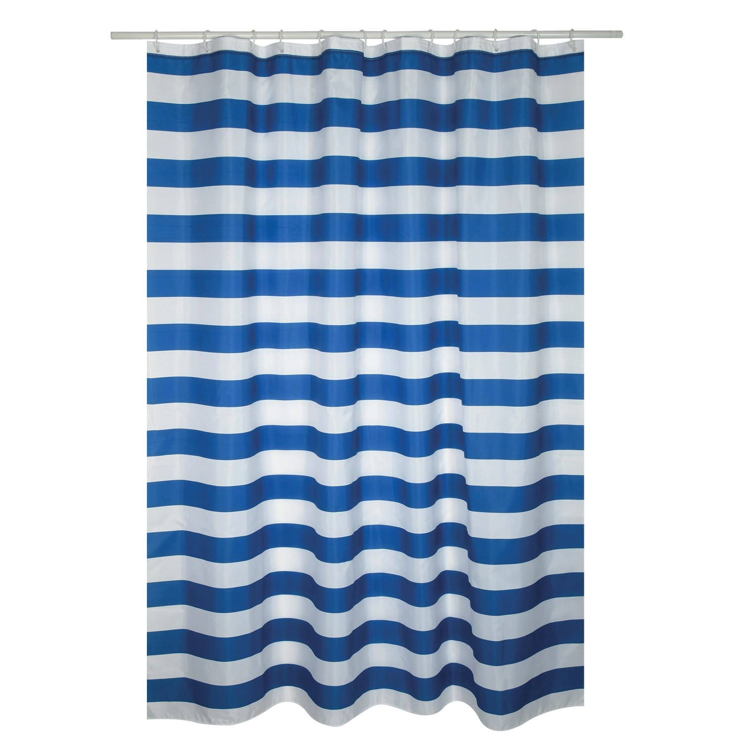 MSV Duschvorhang Brighton Polyester 180 cm x 200 cm Blau-Weiß günstig online kaufen