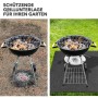 KARAT Grillmatte Dalton unter Grill mit Holzkohle, schützt Rasen vor Verbrennung.