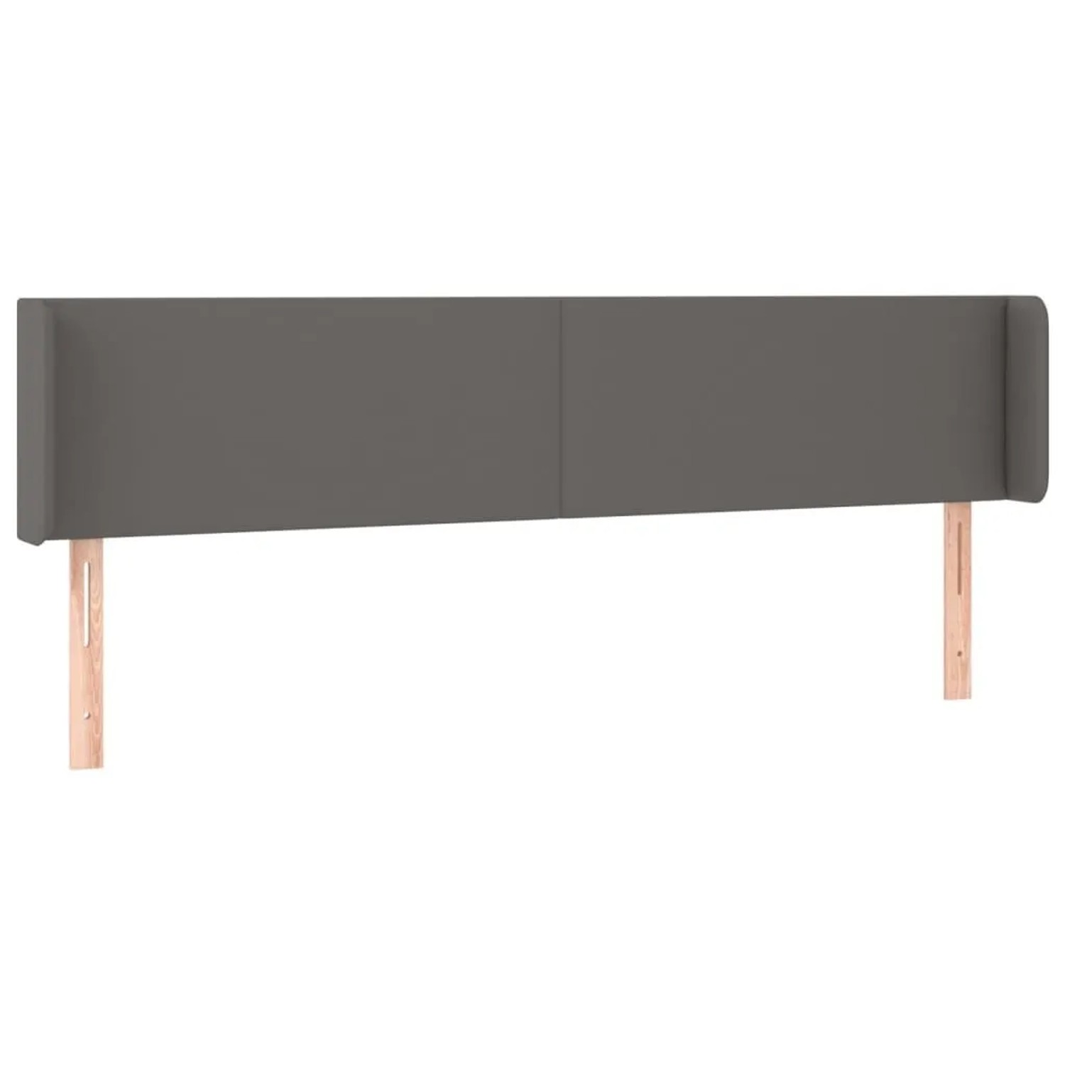 vidaXL Kopfteil mit Ohren Grau 183x16x78/88 cm Kunstleder 3118594