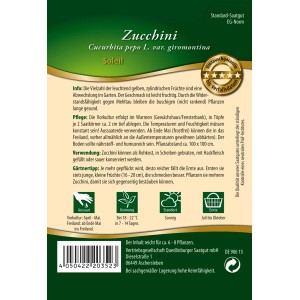 Quedlinburger Zucchini Soleil Saatgut: Gelbe Zucchini für Garten, Balkon & Gewächshaus.