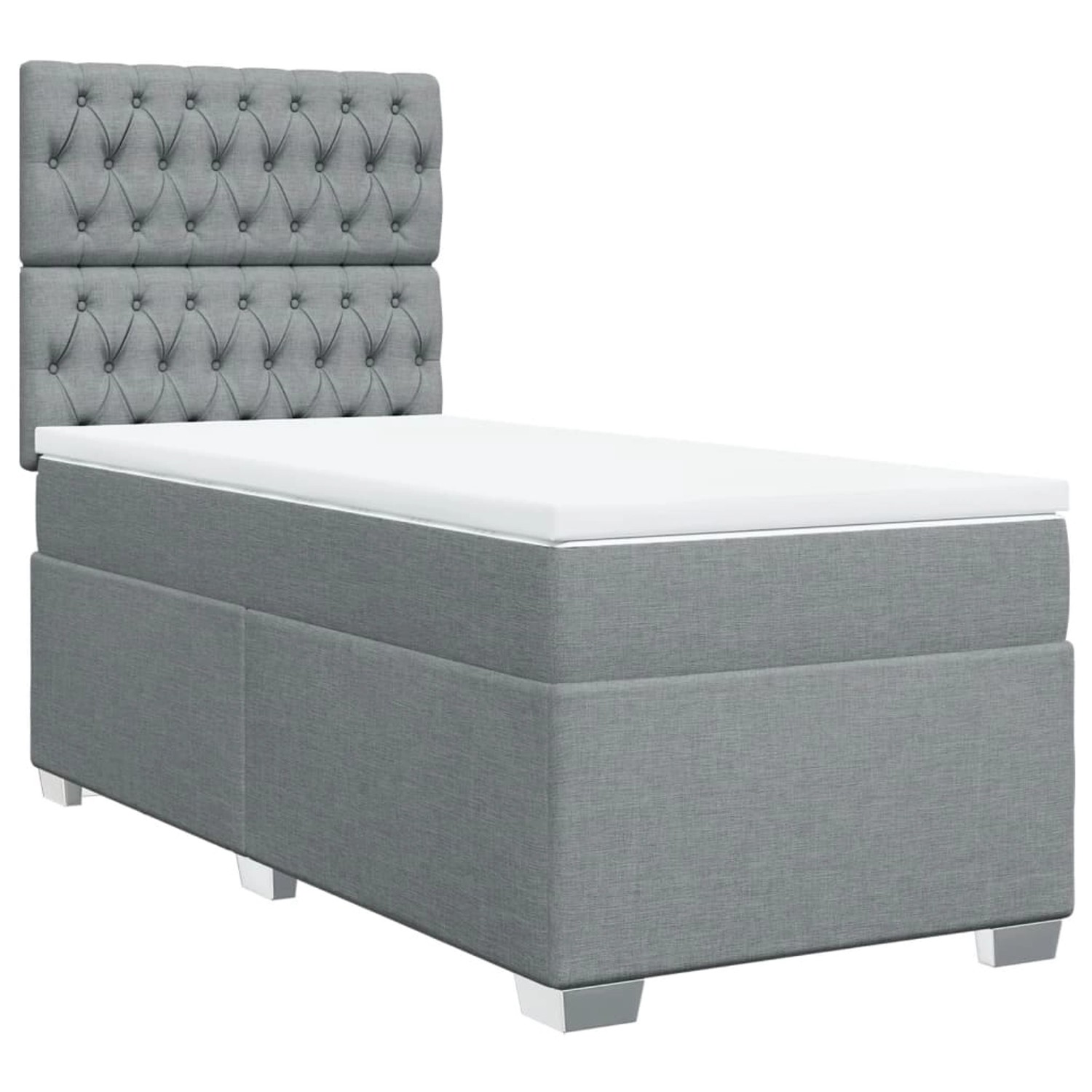 vidaXL Boxspringbett mit Matratze Hellgrau 100x200 cm Stoff2105595 günstig online kaufen