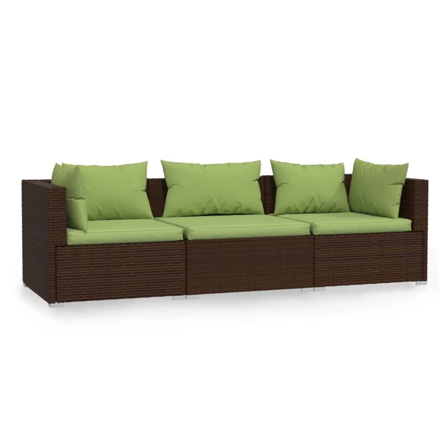 Thumbnail - vidaXL 3-Sitzer-Sofa mit Kissen Braun Poly Rattan Modell 5