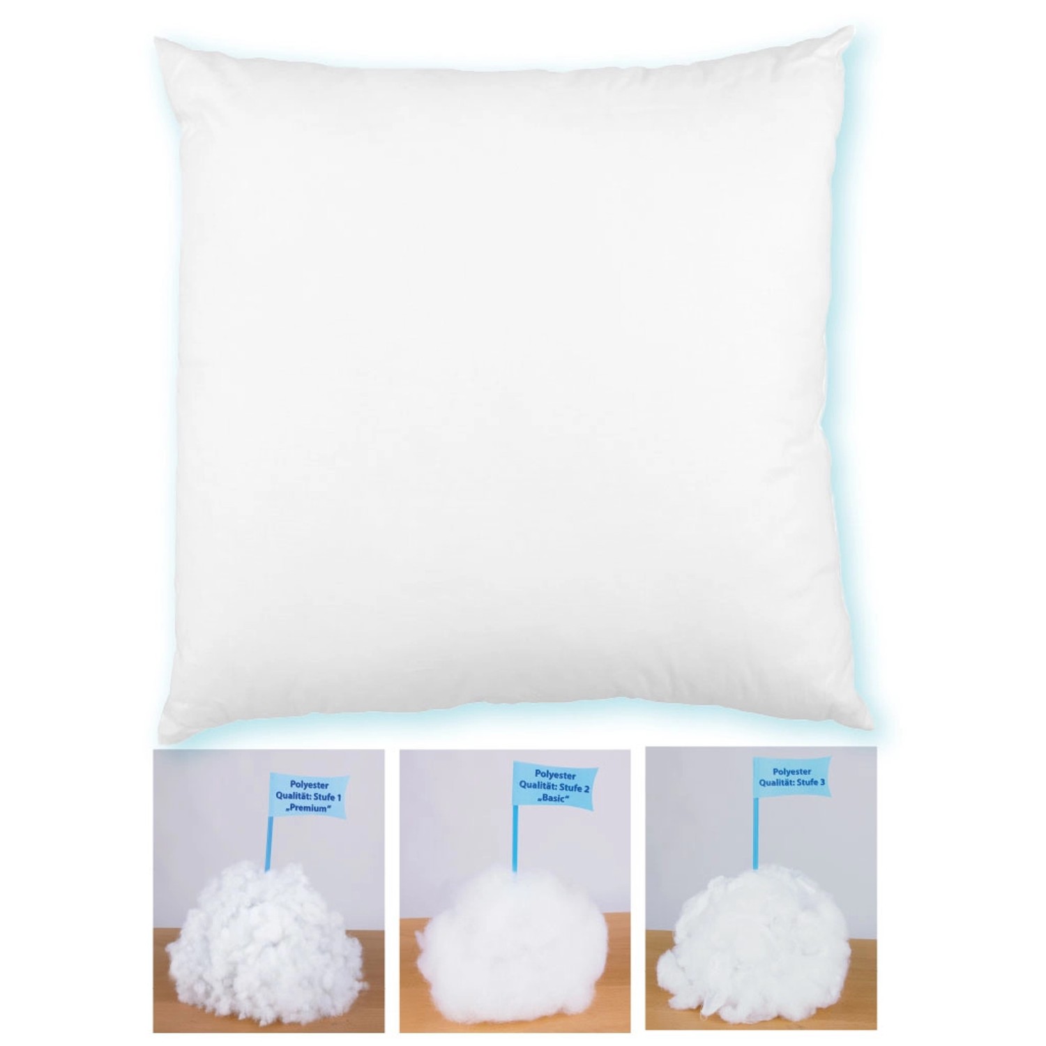 Arsvita Kissenfüllung 30x30 cm mit Premium Polyesterfüllung für Sitzkissen & Gartenstuhlauflagen.