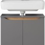 Pelipal Waschbeckenunterschrank Quickset 357, Quarzgrau Matt Touch, 60 cm mit Waschbecken.