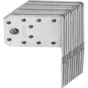 10 verzinkte Winkelverbinder 70x70x55mm für Holzkonstruktionen.