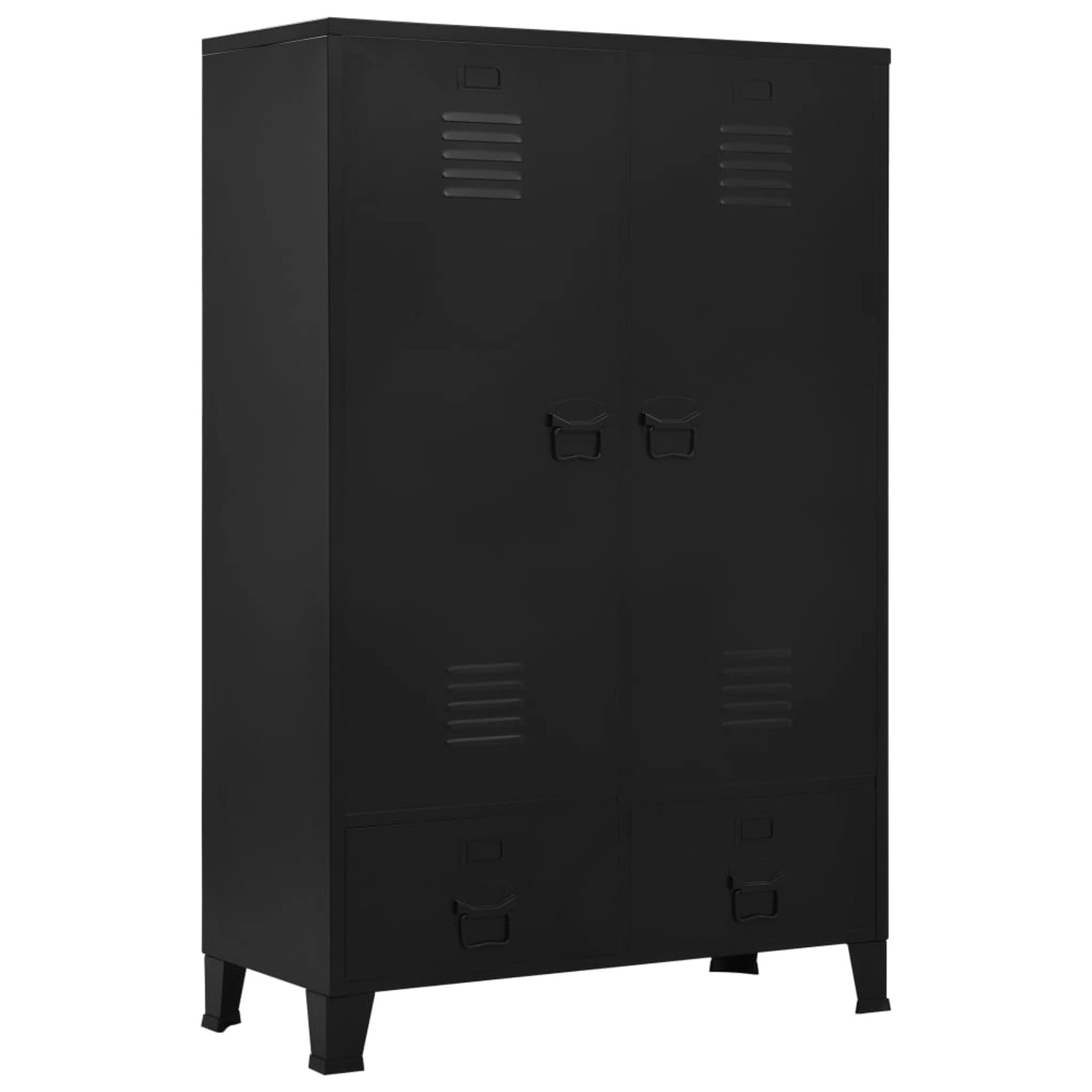 vidaXL Kleiderschrank Industriell Schwarz 90×40×140 cm Stahl günstig online kaufen