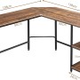 Costway L-förmiger Schreibtisch Braun_3