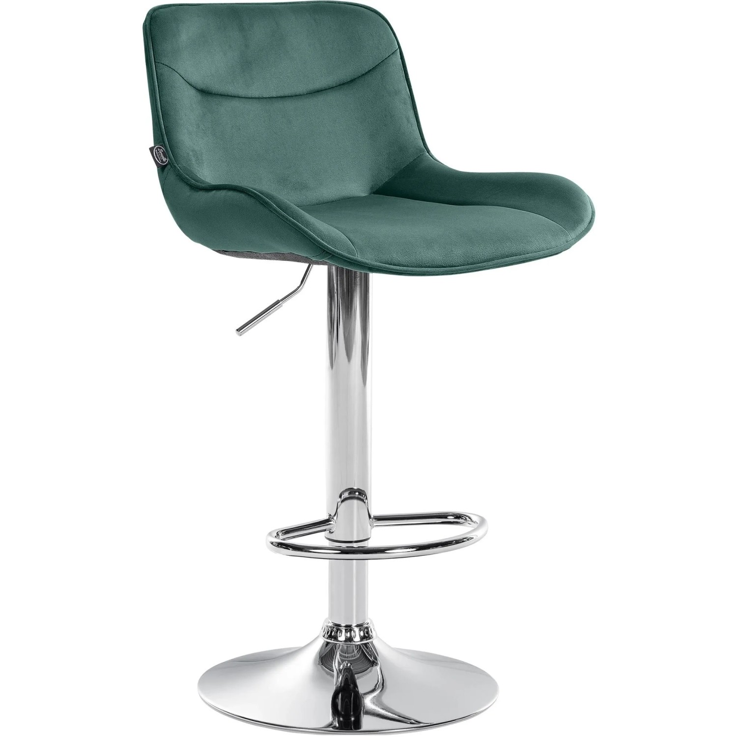 DELUKE Barhocker RAGAD Samt Grünfarbig 49x51x85cm Silber Barstuhl Höhenverstellbar Mit Lehne Drehbar Tresenhocker Tresenstuhl