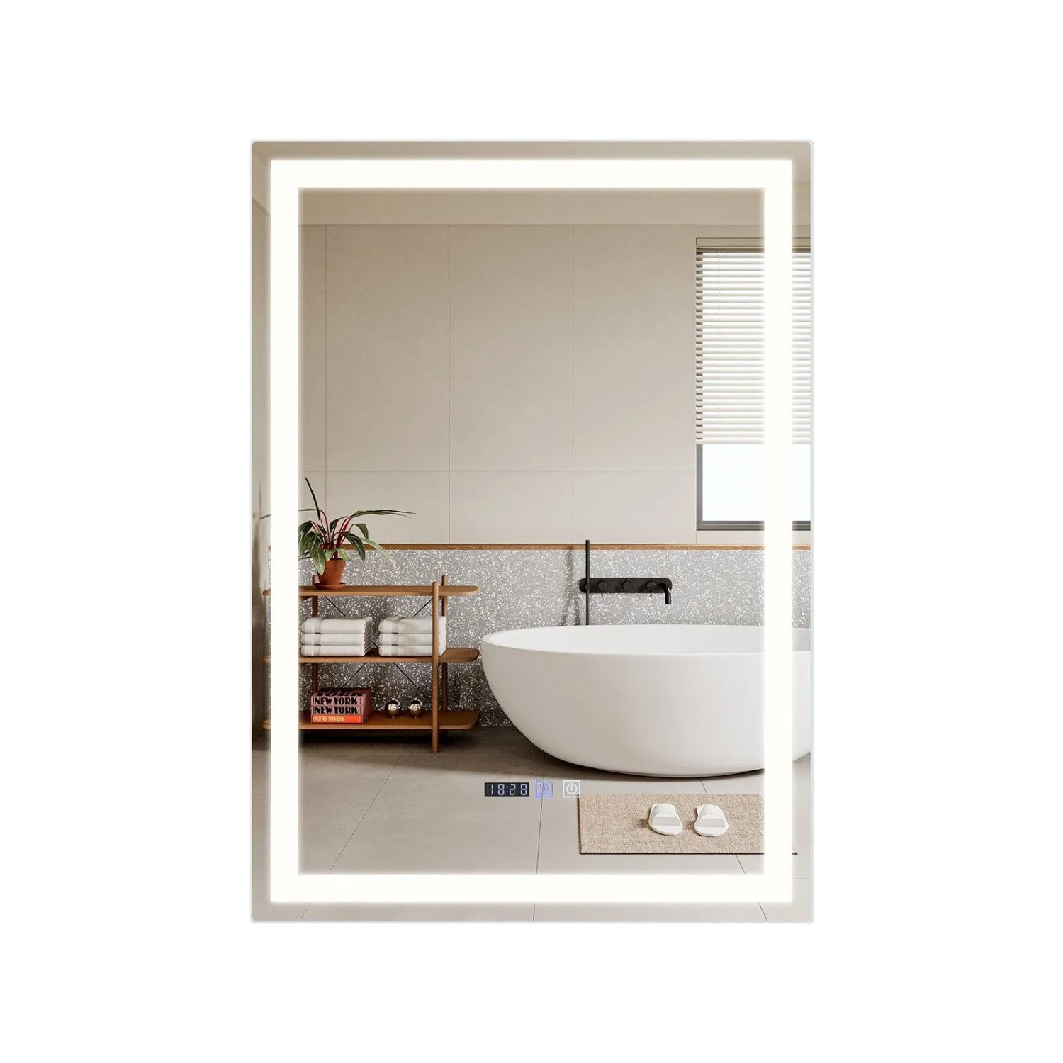 Nettlife Greta II Spiegellampe aus Glas L 70 Silber