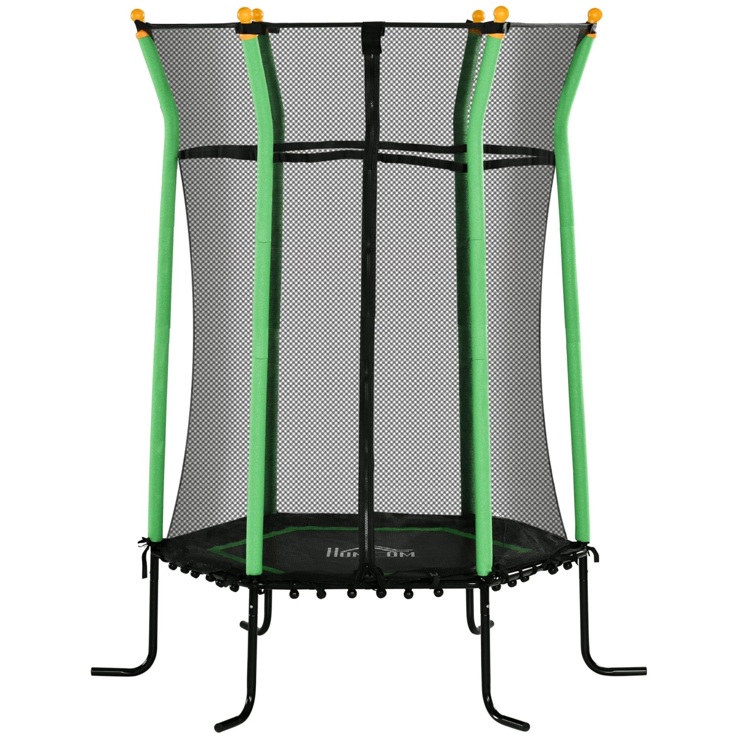 HOMCOM Kids Trampoline Stahl Kunststoff 122L x 111B x 190H cm Grün