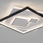 Moderne, weiße LED-Deckenleuchte Mailak (57x57 cm) von Paul Neuhaus mit schwarzem Rahmen.