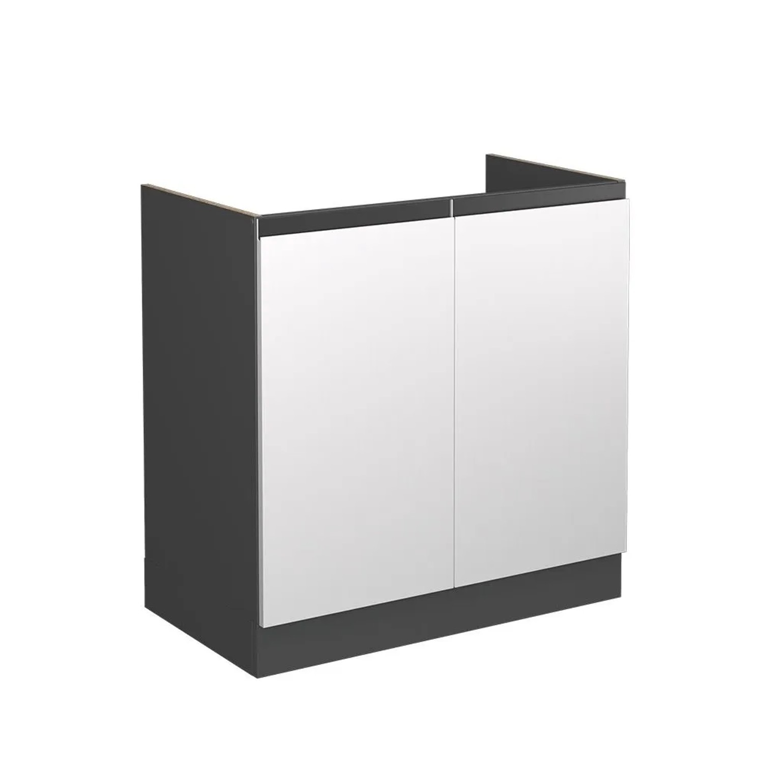 Vicco Spülenunterschrank R-Line Weiß Anthrazit 80 cm J-Shape ohne Arbeitsplatte