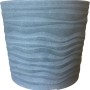 Grauer Siena Garden Pflanztopf Madrid, Ø 50cm, mit 3D-Wellenmuster für Innen- und Außenbereich.