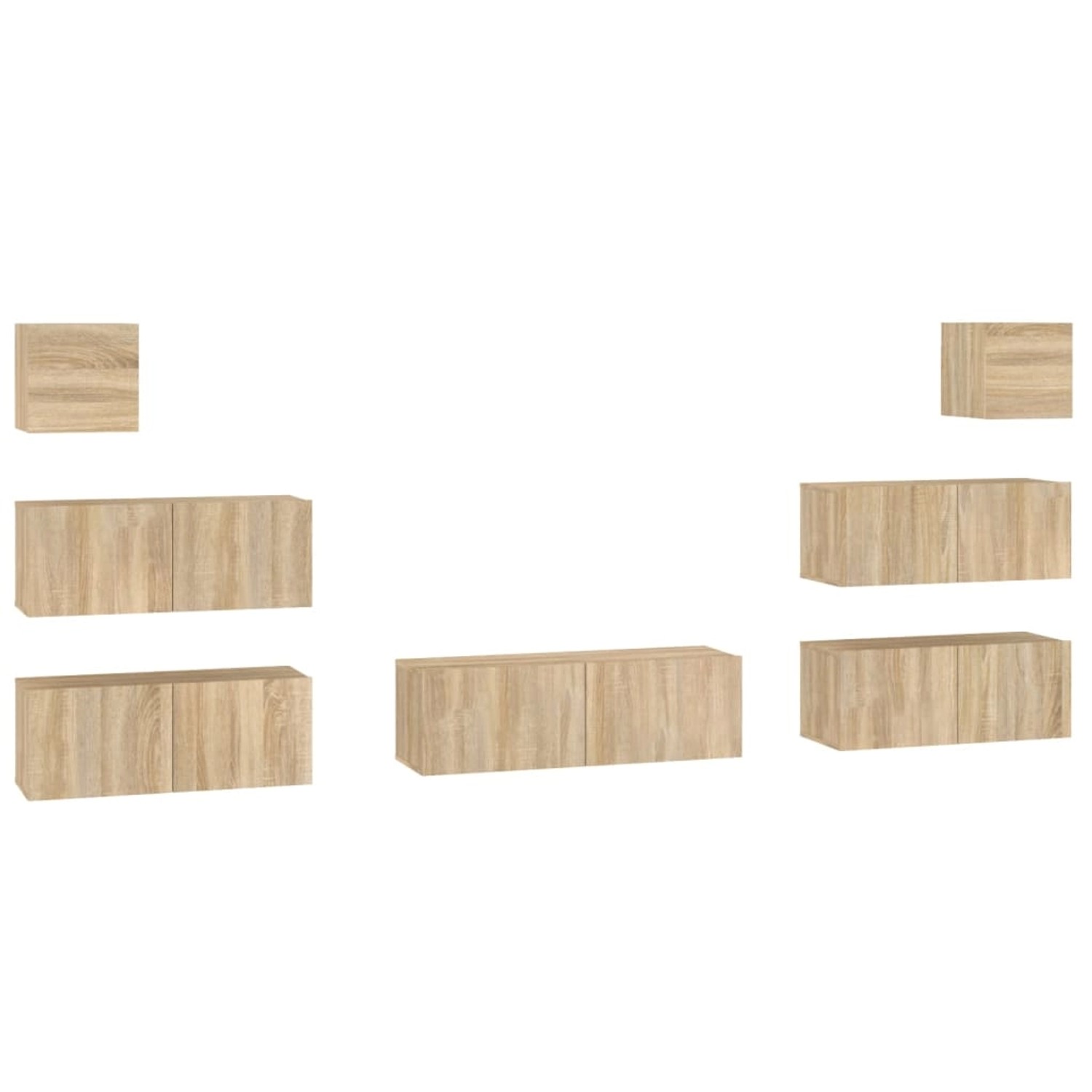 VidaXL 7-tlg. TV-Schrank-Set Sonoma-Eiche Holzwerkstoff 1
