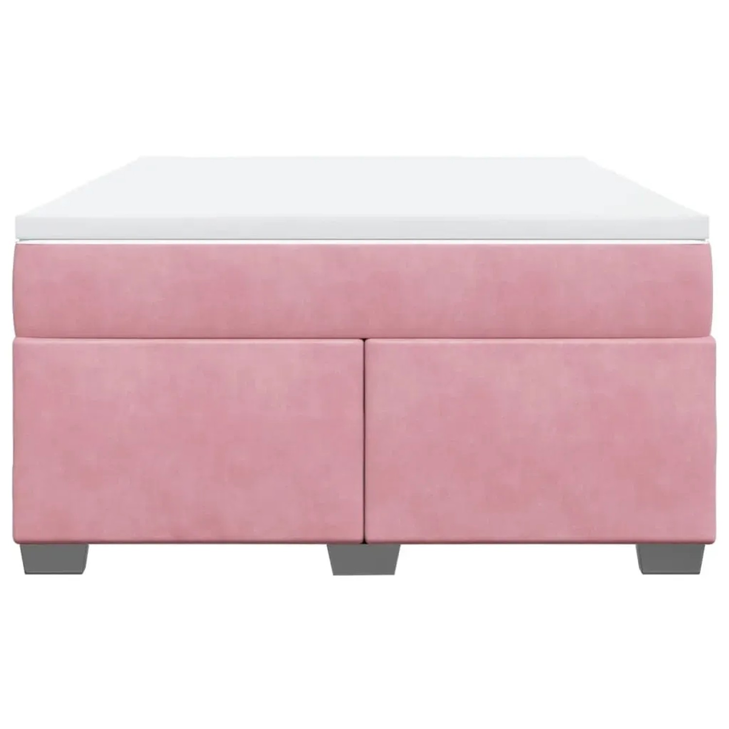Rosa vidaXL Boxspringbett 140x190 cm mit Matratze und weißem Topper.