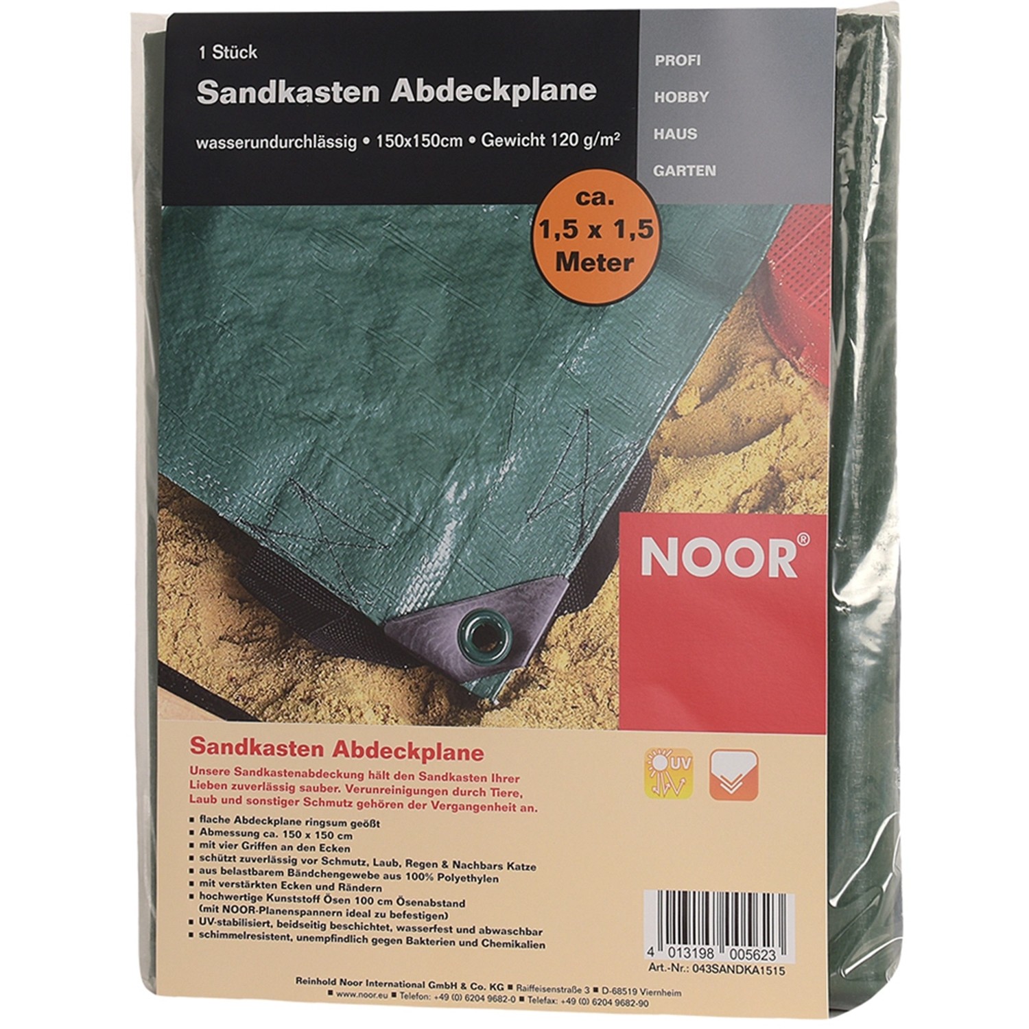 Die Noor Sandkasten-Abdeckplane 150 cm x 150 cm