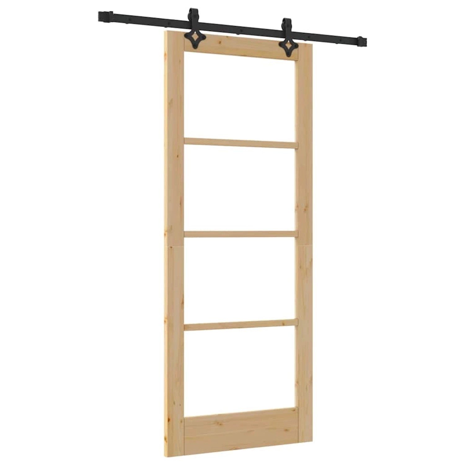 vidaXL Schiebetür Braun 83 x 202 cm Holz und Metall 3332277 günstig online kaufen