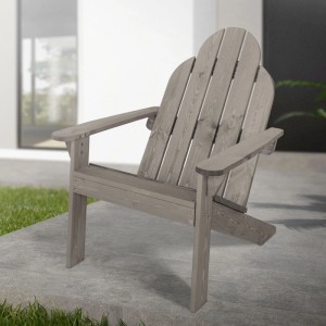 Grauer ML-Design Adirondack-Stuhl aus Tannenholz, ideal für Garten & Terrasse.