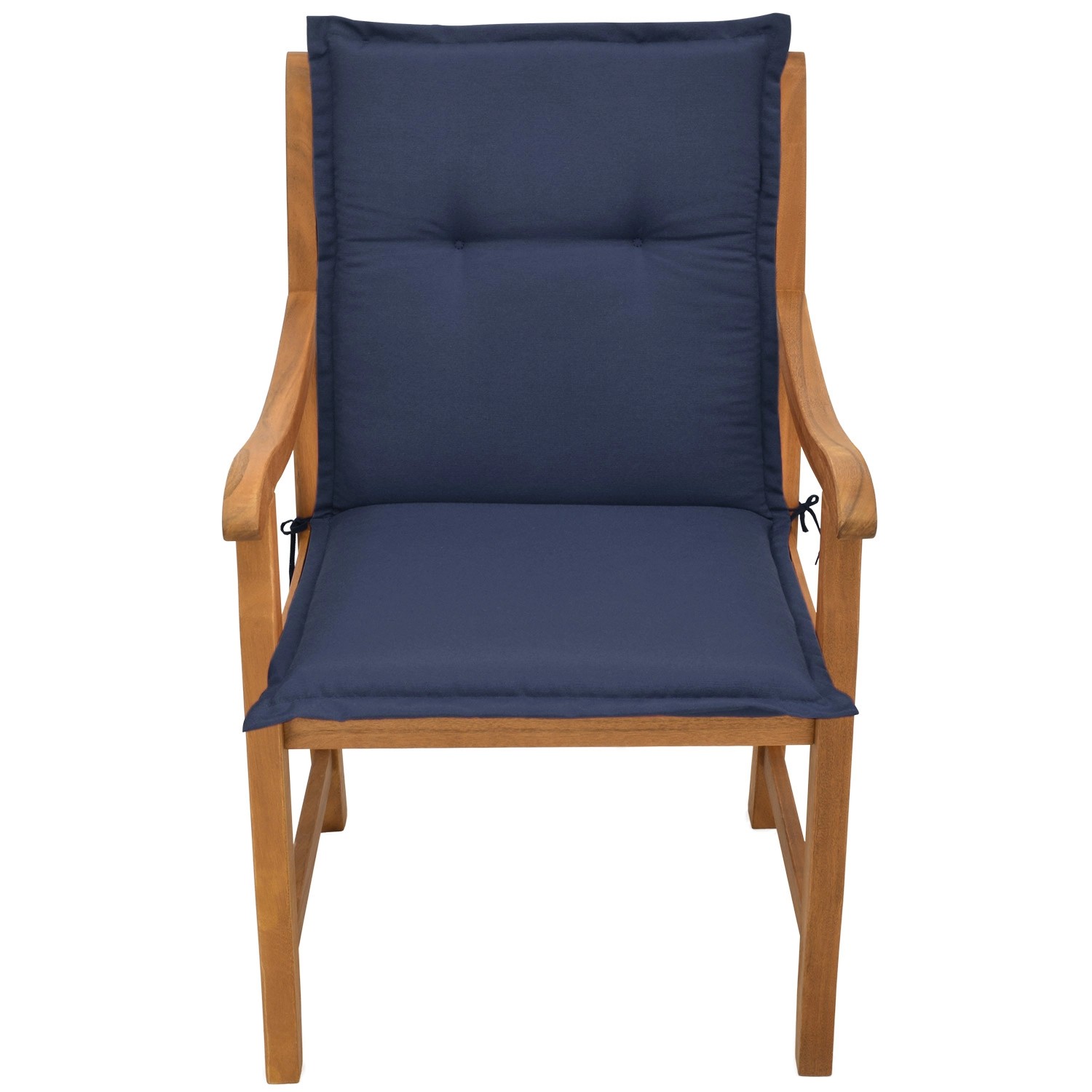 4er Set Beautissu Loft NL Niederlehner Auflagen, 100x50cm, dunkelblau, für Gartenstühle.