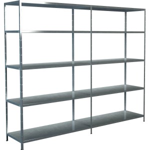 Schulte Regal-Set: Steckregal und Anbauregal, 200x240x50 cm, verzinkt, für Keller, Garage oder Werkstatt.