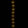 Warmweiße LED-Lichterkette mit leuchtenden LEDs auf schwarzem Hintergrund. Ideal für Außen-Beleuchtung und Dekoration.