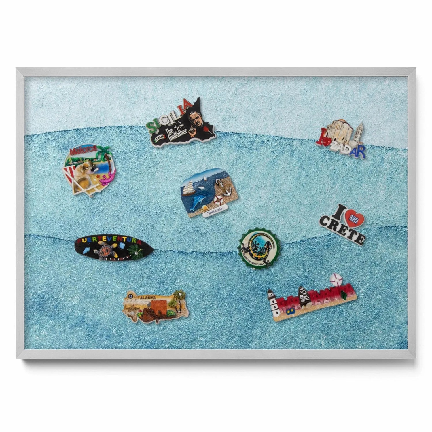 Tulup Magnettafel Magnettafel für Urlaubsmitbringsel Aquarell Blaue Wellen günstig online kaufen