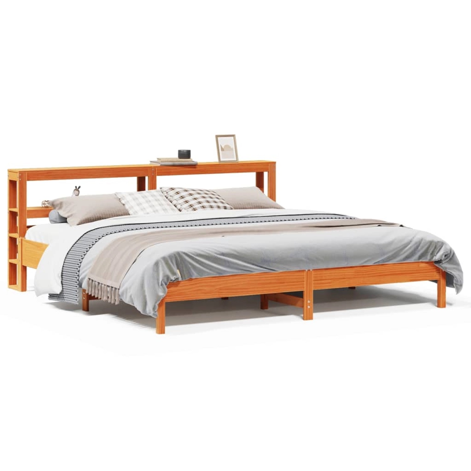 vidaXL Massivholzbett ohne Matratze Wachsbraun 200x200 Kiefernholz 3306137 günstig online kaufen