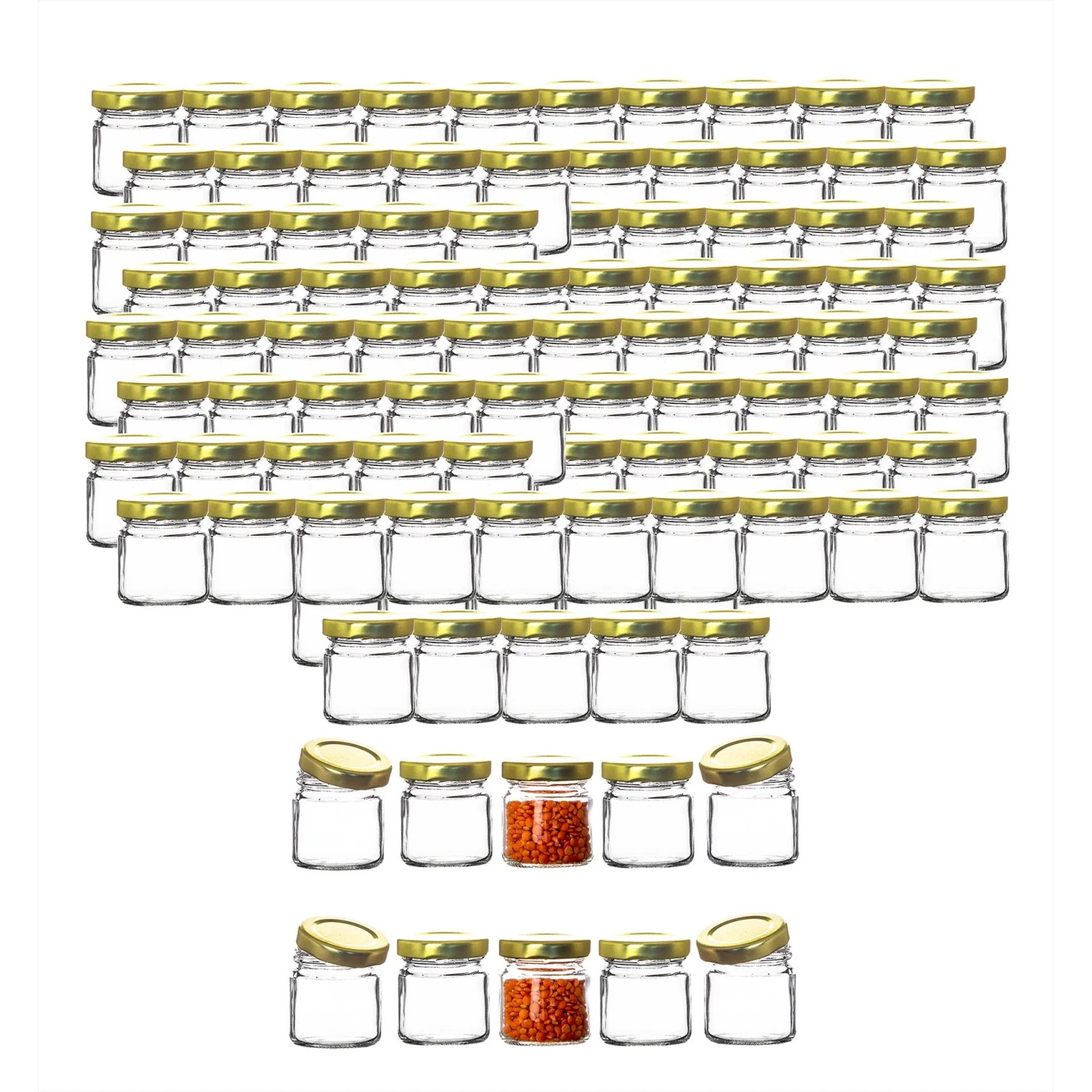 BigDean 100x Kleine Marmeladengläser 53 Ml Made In Germany Gläschen Mit Schraub Deckel Mini Einmachgläser Honiggläser Probiergläser