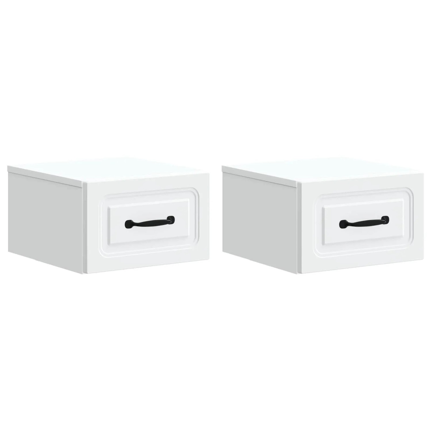 vidaXL Wandmontierter Nachttisch 2 Stk Weiß 34,5 x 33 x 20 cm 899276