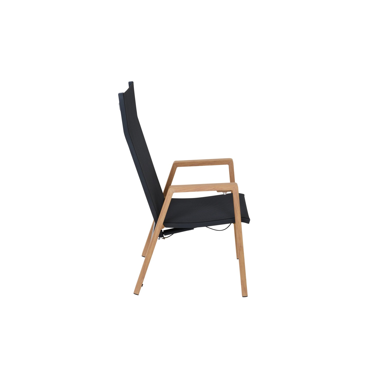 Siena Garden Dining Sessel Move Catania, schwarz-braun, mit verstellbarer Rückenlehne.