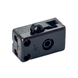 Schwarzer Orion Lightstyle Zugschalter für Lampen, Detailansicht.