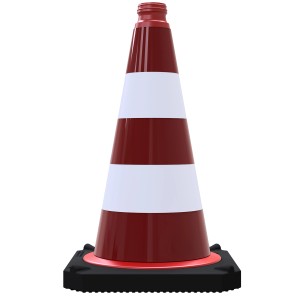 Schake Leitkegel, zweiteilig, 500 mm, rot-weiß, mit reflektierender Folie für Baustellen.