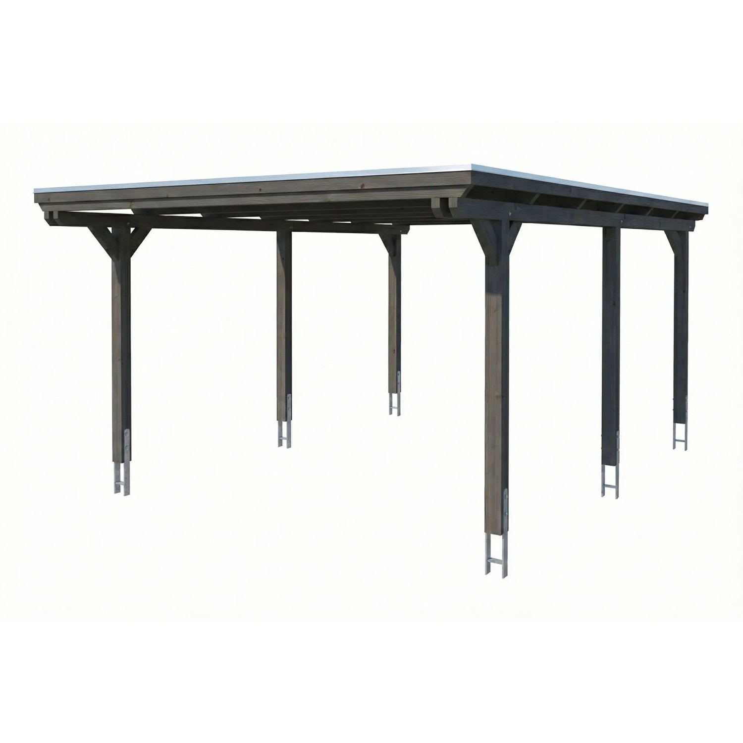Skan Holz Carport Emsland EPDM-Dach 402 cm x 604 cm Anthrazit