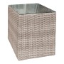 Tisch aus dem Lounge-Set Olea: Polyrattan in Sand mit Glasplatte. Gartenmöbel für entspannte Stunden.