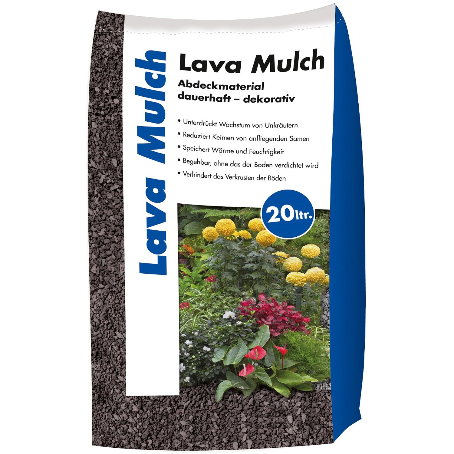 lava mulch anthrazit 8 mm 16 mm 20 liter sack