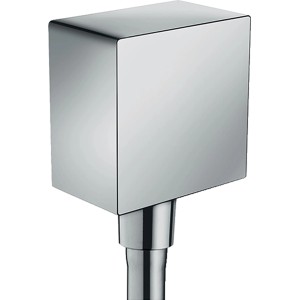 Hansgrohe FixFit Wandanschluss Square, Chrom, mit Rückflussverhinderer.